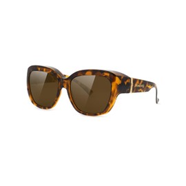 Meeloog Oversized Polarized Over Glasses Sunglasses for Women - Driving Sunglasses Over Glasses MST6494, tortoiseshell frame