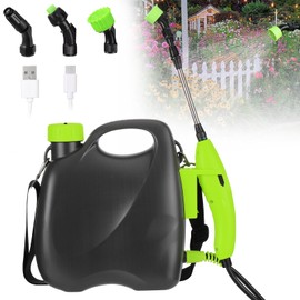 Electric Garden Sprayer,1.35Gallon/5L Battery Powered Garden Sprayer with Adjustable Shoulder Strap, 3 Mist Nozzles,for Lawn, Garden, Clean and Disinfect (Grey)