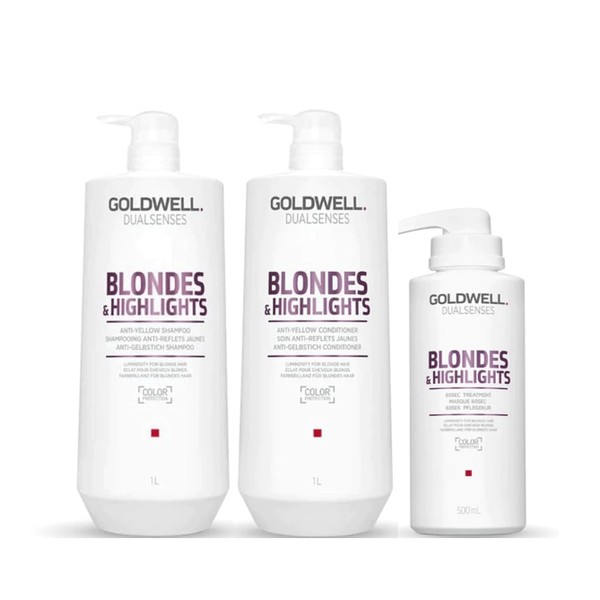 Goldwell Dualsenses Blondes and Highlights Big Bottle Trio Bundle