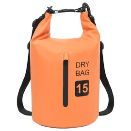Udorich Protects Valuables with Waterproof Dry Bag, Lightweight PVC Material with Adjustable Straps, Orange and Black, 4 Gallon Capacity
