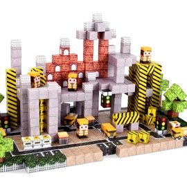 LFZXKJKJ Magnetic Building Blocks, 128 PCS Construction Toys for Kids Ages 3+, Magnetic Blocks Road with Car Magnet Tiles Cubes, Christmas Birthday Gifts - Creative Engineering Kit for Boys & Girls