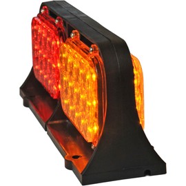 JAMMY LED Ag Light with 4-Wire Connector, Amber Warning + Red Stop/Tail Functions for Agricultural Machines and Farm Implemets (Left)