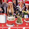POPOYU Pack of 2 Christmas Tablecloths, 137 x 274 cm,