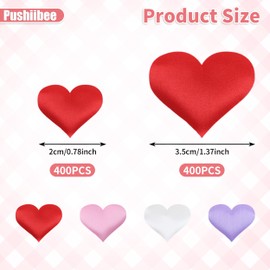 800Pcs Heart Confetti, 4 Colors Heart Shaped Sponge Petals for Decorations, Romantic Heart Shaped Confetti Decorations Heart Confetti Fabric for Wedding Valentine's Day Birthday Party