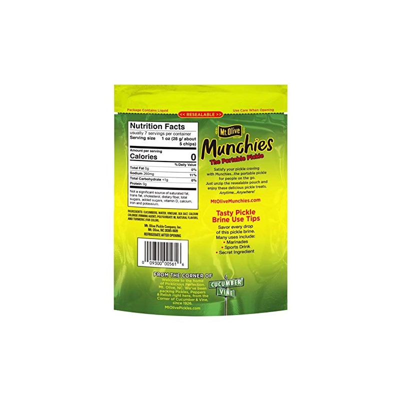 Mt Olive Munchies Kosher Dill Chips with Sea Salt, 4.8