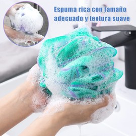 Esponja de baño hombre, 4 piezas sponja para baño ultra suave, esponja de ducha limpiadora de espuma densa, juego de loofah sponge suave extra grande - 75g
