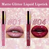 evpct evpct 2Pcs Mauve & Dark Red Matte to Glitter