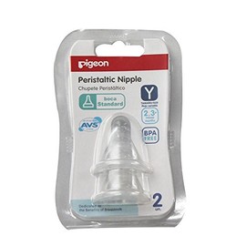 PIGEON | x2 Tetina Boca Standard para Biberones Anticolicos de Silicona Suave de Bebé | Cosas para Bebes Recien Nacidos - Articulos para Bebe Biberon con Ajuste de Flujo y Succión Fácil | Tamaño Y