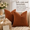 Chenille Throw Pillow Covers 18x18 Inch Orange, Set of 2