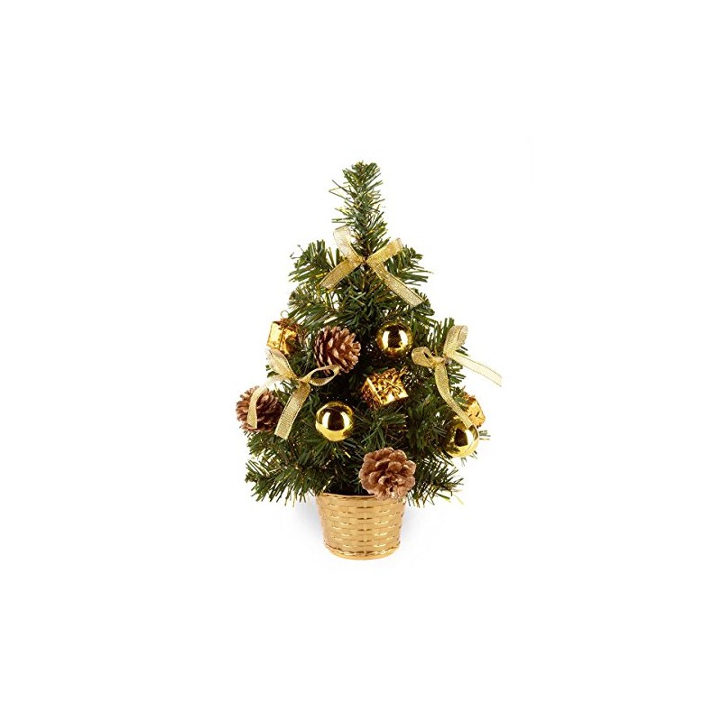 30cm Gold Dressed Christmas Tree