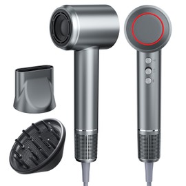 2025 Hair Dryer for Women, 1200M Negative Ions & Brushless Motor, Low Noise Design with Magnetic Nozzle Attachments