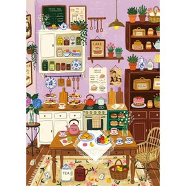 Chalzidar 1000 Piece Jigsaw Puzzles for Adults, Kitchen Puzzle with 1:1 HD Poster, Precise Interlocking, Letter Markings on Back, Dust-Free, Stress Relief & Ideal Family Game Gift