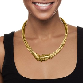 Ross-Simons Italian Flex Knot Necklace With 18kt Gold Over Sterling Clasp. 20 inches