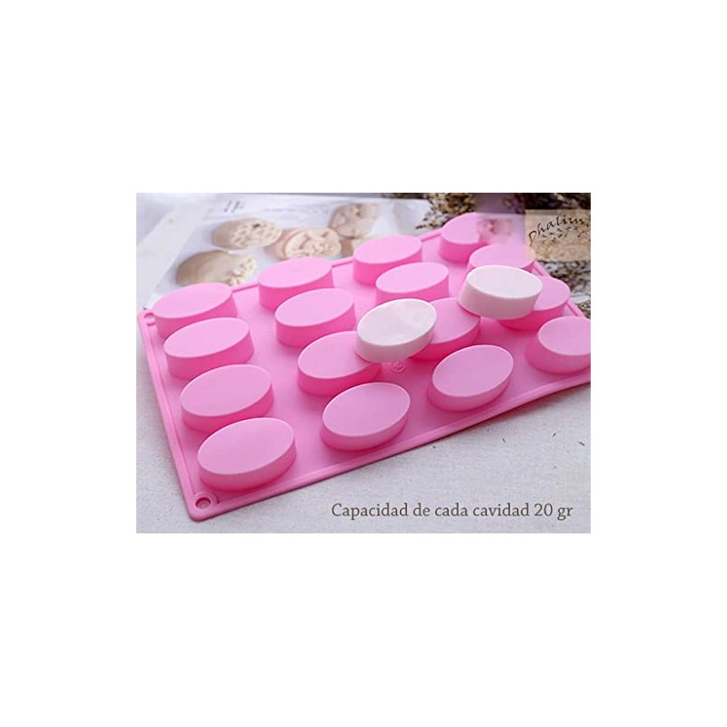 Molde Silicon 16 Ovalos - Jabon Hotelero, Reposteria, Velas