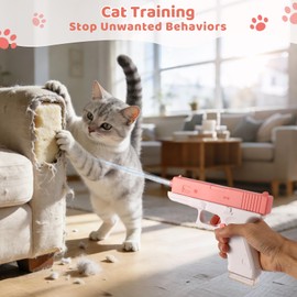 2 Pack Squirt Spray for Cats Dogs Training Squirt for Cats Deterrent Water Spray Pistols for Dogs Pets Training, Detachable Water Tank Design for Reduced Leaks(White & Pink)