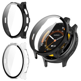 Kimiyaki 2 Pack for Garmin Venu 3 45mm Screen Protector Case [Full Coverage], Hard PC Bumper All-Around Protective Accessories for Garmin Venu 3 Built-in Tempered Glass Film
