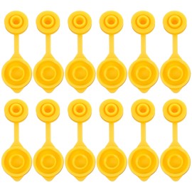 12PCS Gas Can Vents for Plastic Gas Cans, Small Vent Caps Plug, Universal Yellow Fuel Can Jug Vents/Cap Replacement Flexible Pour Nozzle Gasket Stopper Plug Compatible for Most Cans