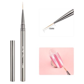 KADS Fine Liner Nail Brush Metal Handle Nail Painting Design Brush Drawing Pen 6mm 9mm 12mm 15mm 18mm (15mm)