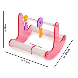 HappyBird Rock'n Roll Rocker - Medium | Acrylic Swing, Therapeutic Perches, Fun for Cockatiels etc.