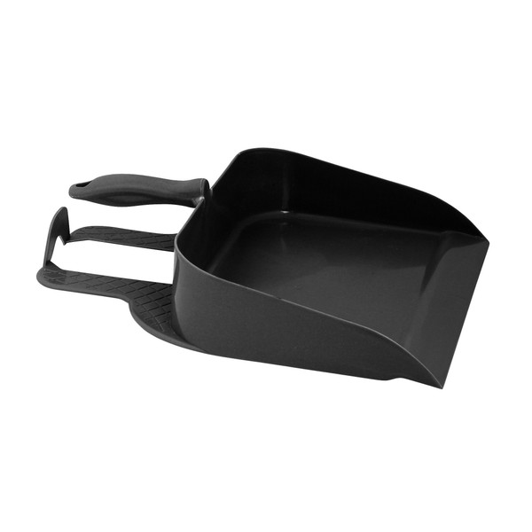 Superio Hands-Free, Step-On Dustpan with Foot Handle, Black,- Heavy-Duty Plastic Dust Pan for Home, Kitchen, Commercial