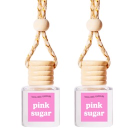 COOLGIRLCANDLES Pink Sugar Car Air Hanging Fragrance Oil Diffuser Car Air Freshener Diffuser for Essential Oils, Scents Aromatherapy Automobile Diffuser, Long Lasting Car Diffuser Bottle