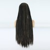 BTWTRY Synthetic Lace Front Wigs for Black Women Black Highlight