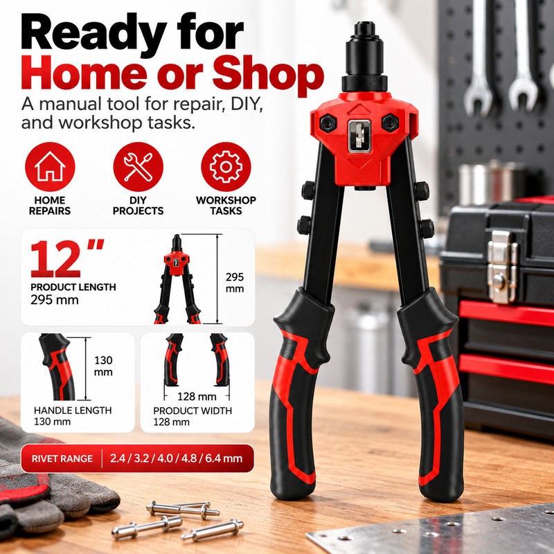 Manual Blind Rivet Gun for Metal Fastening – Labor-Saving Long-Handle