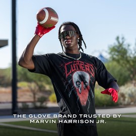 Cutters Football Glove Game Day Receiver. Silicone Grip Glove for Receivers. Adult and Youth Sizes, Black Topography, Youth - Large/x-Large