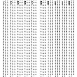 10 Pcs Dog Tag Chain, Beaded Necklace Men Dog Tag Chains, Silver Nickel Plated Metal 24 Inches Long 0.94 Inches Ball Chain Ball Chain Necklace for Jewelry Making DIY Crafts. (10)