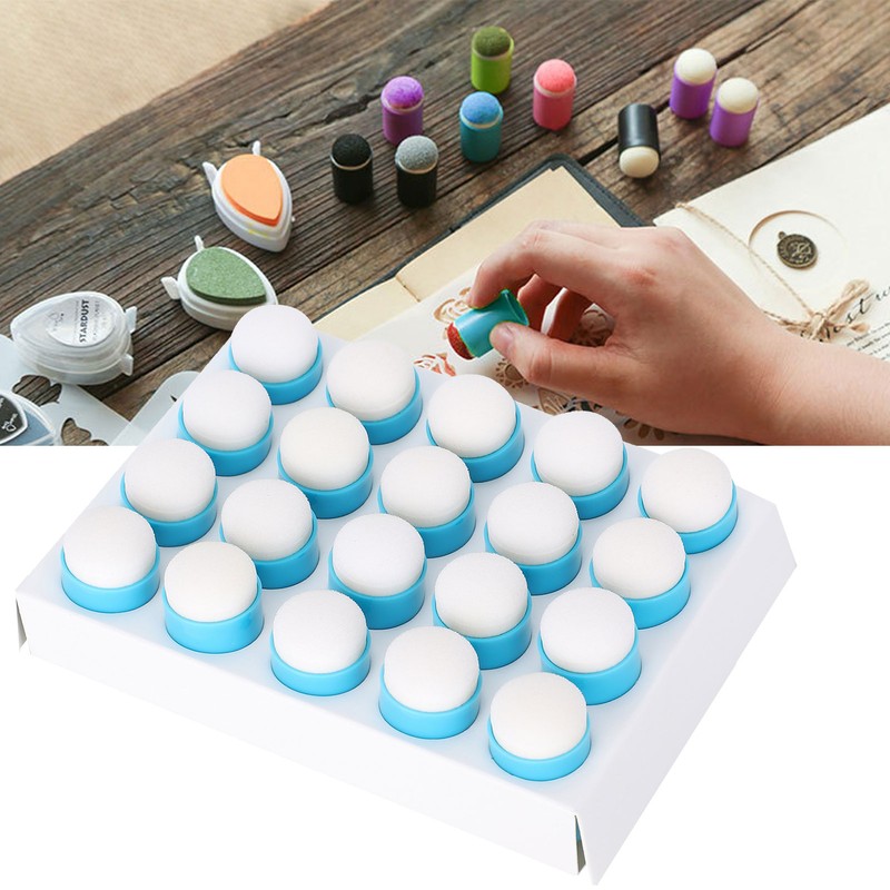 20pcs Sponge Daubers Painting Drawing Graffiti DIY Smearing Coloring Finger