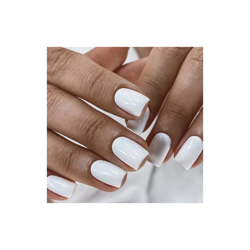 modelones Uñas postizas Modelones Pure White para mujer, cortas y
