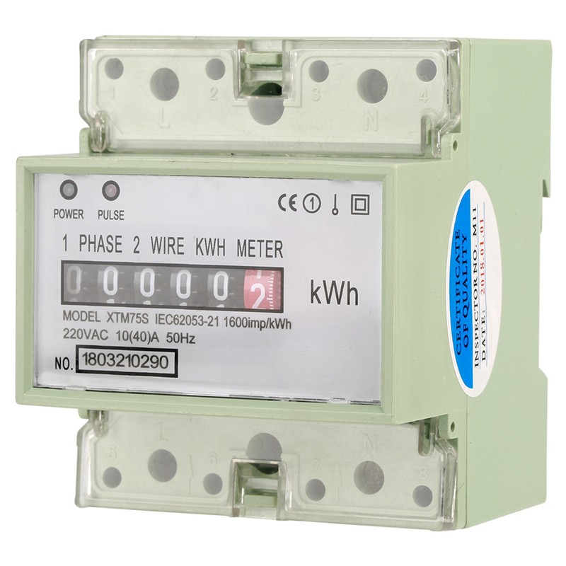 10(40)A Digital 1 phase 2 Wire 4P Din Rail Electric