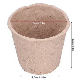 Yosoo 50 Uds 6 Cm Redondas Biodegradables Macetas de Turba Macetas de Plántulas Degradables Planta de Semillero Taza de Vivero Accesorio de Siembra Pulpa,Arbustos y Poda Artística Artificiales