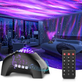 Star Projector, CIMELR Northern Galaxy Aurora Lights Projector with 33 Light Effects Bluetooth Speaker & White Noise, Remote Control Night Light for Bedroom, Room Decor, Party, Gift for Kids Adults