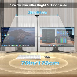 Hensam Double Head Clip On Desk Lamp, 1400lm Dimmable Gooseneck Architect Lamp with 5 Color Modes, Eye-Caring Task Light for Home Office,Workbench,Study, Black