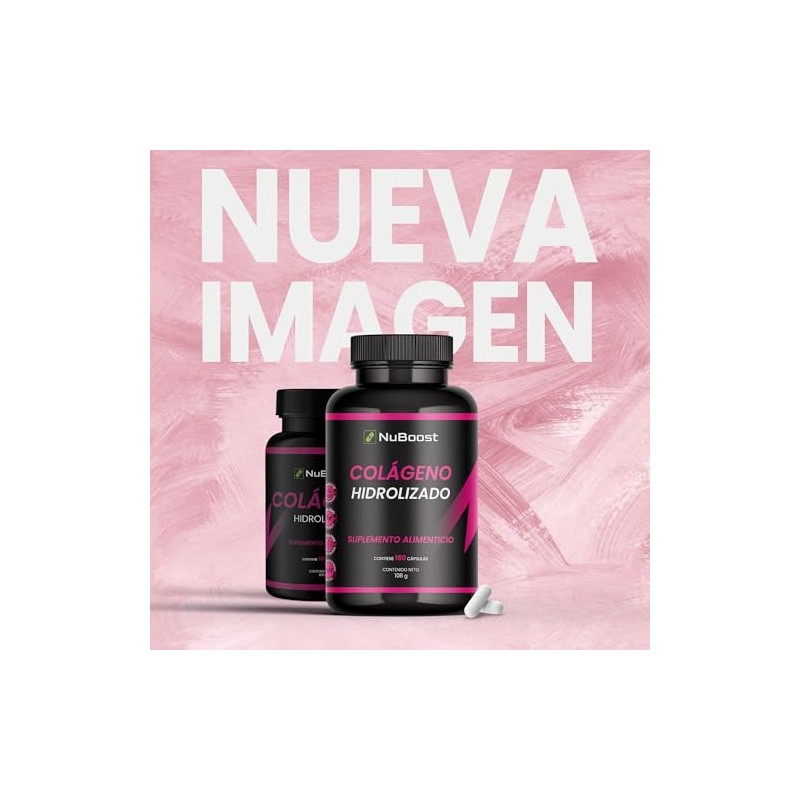 Nuboost Colágeno Hidrolizado 1000 180 Cápsulas Biotina Vitamina Ácido Hialurónico