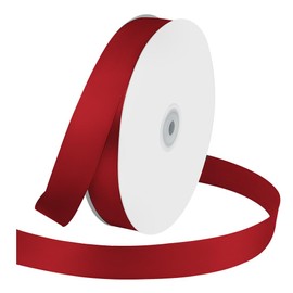 1 Inches x 100 Yards Polyester Satin Ribbon, Solid Color Wine Red Satin Ribbon for Crafts, Gift Wrapping, Hair Bows, Wedding Party Decoration, Bow Making & Other Projects (Wine Red)