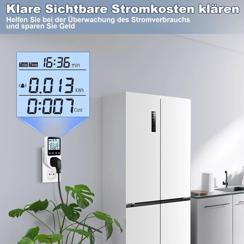 Electricity Meter for Socket, 8 Modes, Electricity Meter, Energy Cost