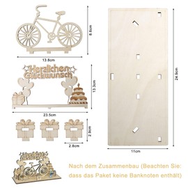 TNSLAND Bicycle Money Gift Bicycle Decoration Gift Voucher Bicycle Gift Ideas Decorative Wooden Gift for Cyclists Gifts Money Gifts Birthday for Friends, Family, Lovers, Classmates