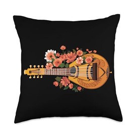 Sitar Player SteMi Apparel Sitar Player String Instrument Musician Musical Sitarist Throw Pillow, 18x18, Multicolor
