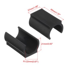 PATIKIL 22mm Rectangle Chair Leg Covers 20pcs Plastic Non-Slip Furniture Leg Protector Cover Floor Glide Tube Cap for Office and Home Black
