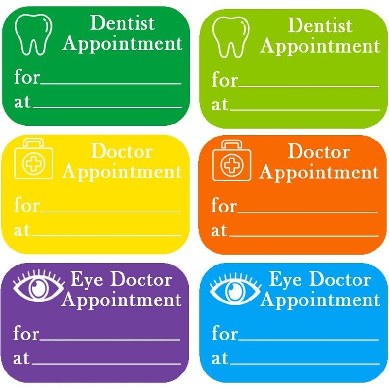 Doctor and Dentist Appointment Stickers,1.5X1 Inches Appointment Planner Stickers for