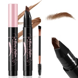 Boonbeen Microblading Eyebrow Pen - Waterproof Brow Fection Pen with Angled Brush, Eyebrow Pencils for Women, Quick Drying & Long-Lasting Brow Pencil with Hair Like Strokes