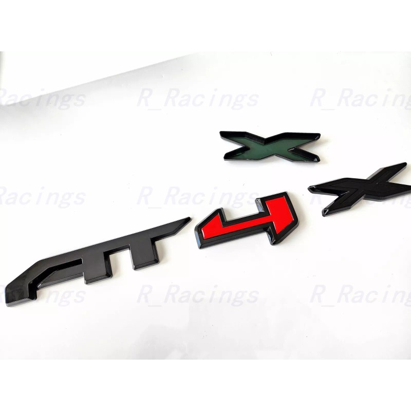 Auto 3PCS Side Doors Rear Gloss Black Red AT4X OVERLAY