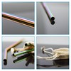 4 Pack Stainless Steel Straw Set - Reusable Metal Drinking