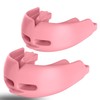 2Pcs Sport Mouth Guard Youth Adult, Mouthguard for Braces,Mouth Guard Football, Helmet Strap, Soft, No Boiling, Jujitsu Rugby Hockey Pink.