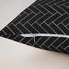Black Striped Throw Pillow Covers 18x18 Set of 4 Reversible