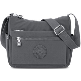 KTUEOV Women's Shoulder Bag, Medium Size, Lightweight Shoulder Bag, Women's Nylon Waterproof Crossbody Bag, Adjustable Wide Strap, Bag with 10 Multiple Compartments for Shopping, Travel, School,