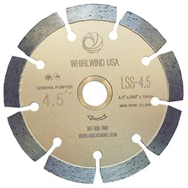 WHIRLWIND USA LSS 4 1/2 Inch Diamond Saw Blade,Dry or Wet Cutting Saw Blades for Sharp Cutting Concrete Stone Brick Masonry, Broadened Cutter Head (4.5")