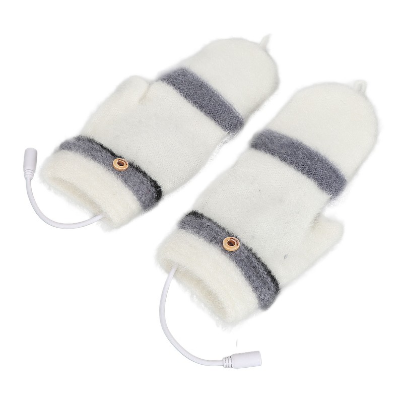 1 Pair USB Heated Gloves Mitten Winter Warm Full Finger
